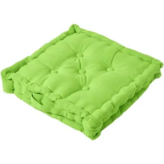 Homescapes Sitzkissen grün 50/50/10 cm – Bodenkissen unifarben , Textil , Füllung: Polyester , Quadratisch , 50x10x50 cm , Oeko-Tex® Standard 100 , Heimtextilien, Wohntextilien, Kissen