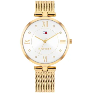 Tommy Hilfiger Uhr mit DREI-Zeiger-Quarzwerk für Damen mit Edelstahl-Mesh-Armband – Erhältlich in Roségold oder Gold