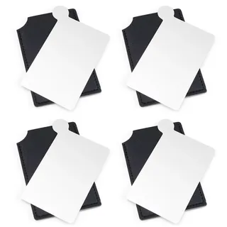 JANDH Taschenspiegel Klein, 4 Stück Edelstahl Kleiner Spiegel, Ultra Dünn Spiegel Ohne Rahmen, Reisespiegel für Palette die Alltag auf Reisen, und Make-Up Verwendet Werden Kann