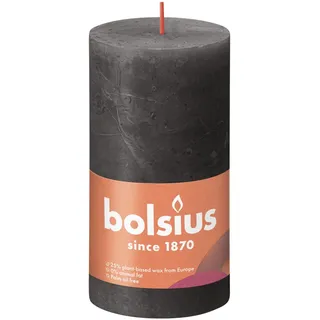Bolsius Rustik Stumpenkerze 13 cm 1 Stück grau