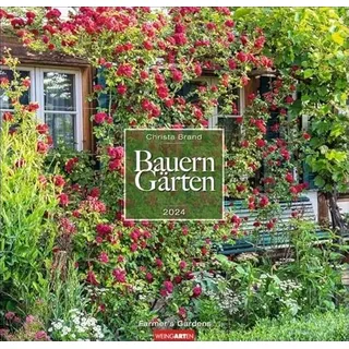 Bauerngärten Kalender 2024. Wandkalender mit 12 Fotos bäuerlicher Gärten. Farbenprächtiger Natur-Kalender für die Wand im Format 48 x 46 cm. Jahres-Fotokalender mit Spiralbindung