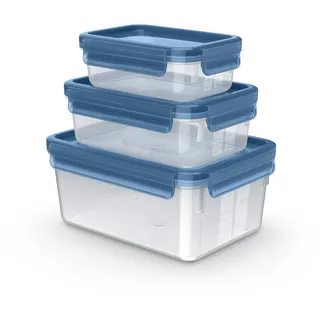 Emsa Frischhaltedose Clip & Close Eco blau 0,55 l, 1 l, 2,2 l, 3-teiliges Set