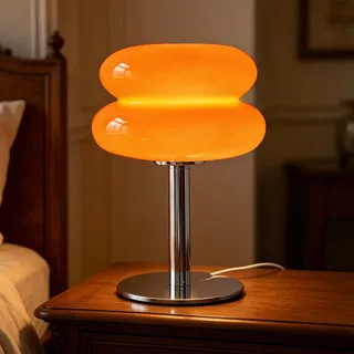 Topyond Tischlampe Orange, Eierkuchen Tischlampe, Energieeffizienz