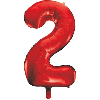 Unique Party Supplies 55852 Riesenzahl 2 Luftballon - 86 cm - Rot