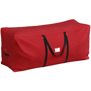 SONGMICS Weihnachtsbaum Aufbewahrungstasche, Tragetasche, für Bäume bis zu 210 cm, aus 600D Oxford-Gewebe, strapazierfähig, leicht, wasserfest, mit Griffen, rot RXS003R03