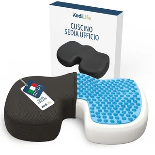KediLife Ergonomisches Sitzkissen - Bürostuhl und Autositz aus Memory Schaum 1 St schwarz