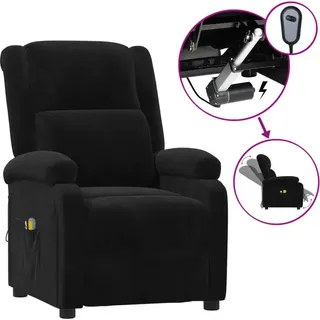 vidaXL Massagesessel Elektrisch Schwarz Samt - Schwarz