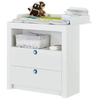 Begabino "Paula Wickelkommode", weiß, Kommode, mit Aufsatz, Wickelkommode mit Schubkästen,
