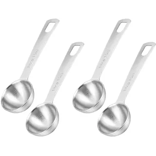 4 Stück Messlöffel Set, 15ml Mini Messlöffel, Kaffeelöffel Portionierer, Edelstahl Gewürzlöffel, Gewürzlöffel, Geeignet Zum Backen Und Kochen In Der Küche Zu Hause