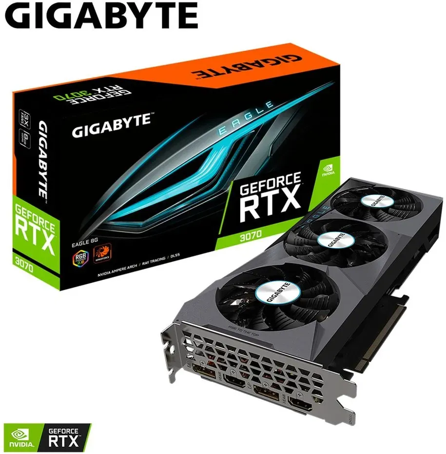 Bild von EAGLE GeForce RTX 3070 8G (rev. 2.0 NVIDIA. 8 GB. GDDR6