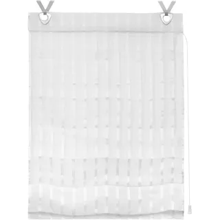 Lichtblick Raffrollo mit Hakenaufhängung, ohne Bohren, Klemmfix, Ausbrenner Weiß,120 cm x 140 cm (B x L)