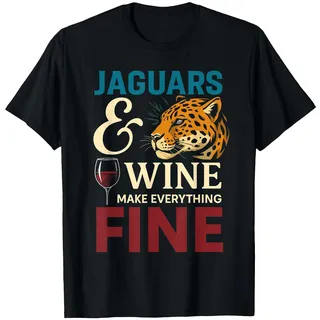 JAGUARE UND Wein Machen Alles GUT Jaguar T-Shirt, Herren, Schwarz, L