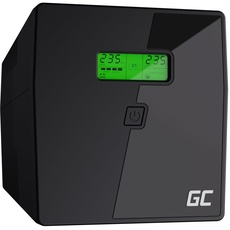 Green Cell® UPS USV Unterbrechungsfreie Stromversorgung 1000VA (700W) mit Überspannungsschutz 230V Line-Interactive AVR Pure Sine Wave USV-Anlage USB/RJ45 2X Schuko 2X IEC Ausgänge LCD Bildschirm