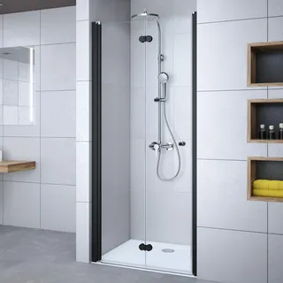 Breuer Elana Komfort Duschtür rechts 200 x 200 cm schwarz Klarglas 6 mm