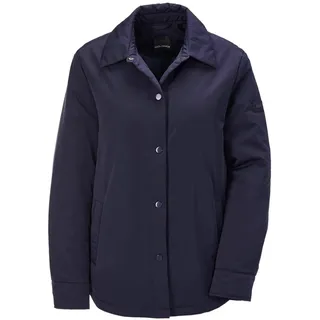 Kurzjacke GOLDNER "Kurzgröße Leicht wattierte Jacke", Damen, Gr. 19, blau (marine), Obermaterial: 88% Polyester PES. 12% Polyamid PA., Manschette, Jacken Kurzjacke, mit leichter Wattierung