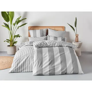 Home Affaire Bettwäsche »Sari« 2 tlg. in verschiedenen Qualitäten, maritime Bettwäsche mit Streifen grau