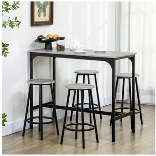 Homcom Bartisch Set MDF, Metall