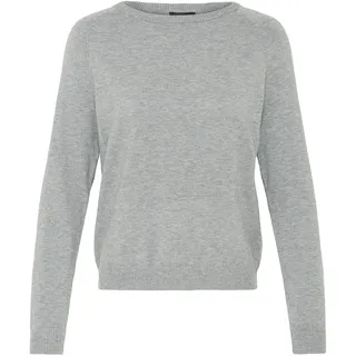 Strickfleece-Pullover OXMO "Strickpullover OXBmmnora", Damen, Gr. XS, grau (mid grau melange), Obermaterial: 52% Viskose CV. 28% Polyester PES. 20% Polyamid PA., Pullover Strickfleece-Pullover