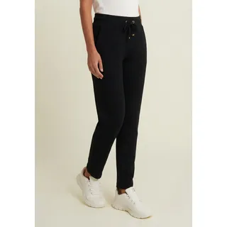 Jogginghose FREDDY, Damen, Gr. XL (42), N-Gr, schwarz, Obermaterial: 80% Polyester, 17% Viskose, 3% Elasthan, weit, unten schmal lang, Hosen Jogginghose, mit Struktur