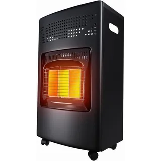 Gaskamin Camping – Infrarotheizung auf Rollen 4200 Watt – Ventilatorheizung mit 3 Heizstufen - Mobile Gasheizung - Heizgerät auf Propan- oder Butangas – Heizung - Freistehende Infrarotheizung - Für Flaschen bis 15 KG