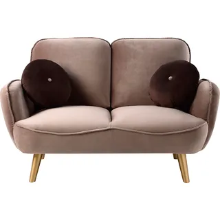 Atlantic Home Collection 2-Sitzer »Ben« mit Welleunterfederung,inkl. 2 Dekokissen, goldenen Massivholzfüßen,
