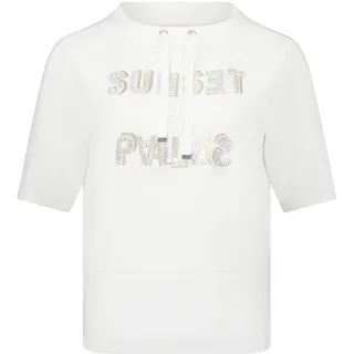 Sweatshirt BETTY BARCLAY "Sweatshirt mit Stehkragen", Damen, Gr. 48, weiß (rohweiß), Obermaterial: 54% Viskose CV. 40% Polyester PES. 6% Elasthan EL., Sweatshirts Sweatshirt