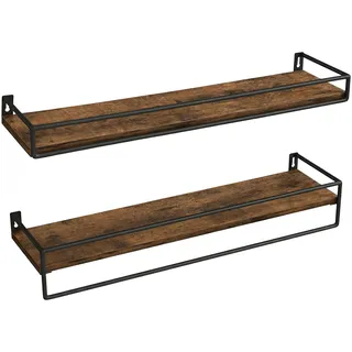 VASAGLE Wandboard 60 x 0 x 0 cm Vintagebraun/Tintenschwarz