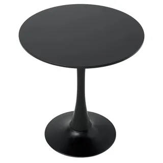 Runder Esstisch - Tulpen-Tisch - 70 cm - Schwarz - Massivholz - Für 4 Personen - Modernes minimalistisches Design