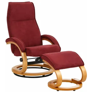 Home Affaire Relaxsessel Paris Kunstleder 67 x 107 x 78 cm rot mit Hocker