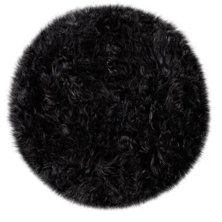 Paco Home Hochflorteppich 60/60 cm Playa 960 , Schwarz , Textil , Rund , 60x60 cm , strapazierfähig, für Fußbodenheizung geeignet , Teppiche und Böden, Teppiche, Hochflorteppiche & Shaggys