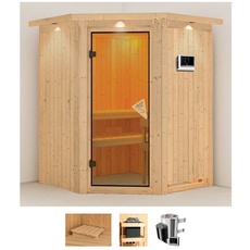 Bild von Sauna »Nanna«, (Set), 3,6-kW-Plug & Play Ofen mit externer Steuerung beige