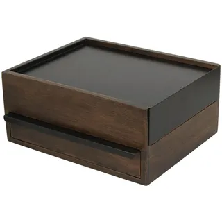 Umbra Schmuckbox , Schwarz, Walnussfarben , Holz, Metall , 22.1x11.9x25.9 cm , Ordnen & Aufbewahren, Schmuckaufbewahrung, Schmuckschatullen