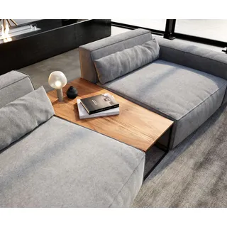 Beistelltisch Tatius 120x40/70 Akazie Natur Gestell schwarz passend zu Sirpio Trapeztisch