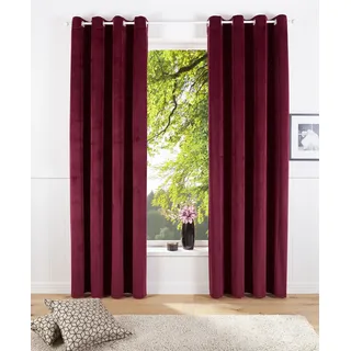 OTTO home Vorhang »Velvet Uni« Ösen 2 Stk. tlg. Blickdichter Samt, 2-er Set, edel, Gardine, multifunktional,