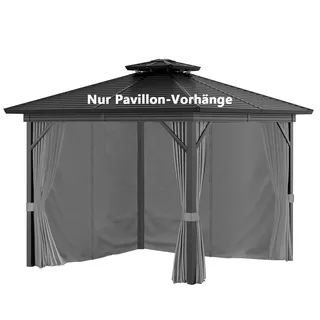 Pavillon mit 4 Seitenwänden, wasserdicht, UV-Schutz, 3 x 3 m, Grau