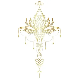SUPERDANT Mandala Blumen Wandtattoo Lotus Wandsticker Lotus Yoga Wandaufkleber Meditation Kunst Vinyl Wandsticker Dekor Für Yoga Zimmer Wohnzimmer Mädchenschlafzimmer 96x39cm