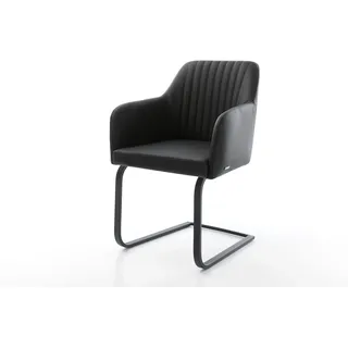 DeLife Freischwinger Greg-Flex Leder schwarz