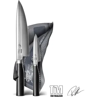 Kai Kamagata Tim Mälzer Set, 3-tlg., Kochmesser, Messer, Grubentuch, TMK-W24