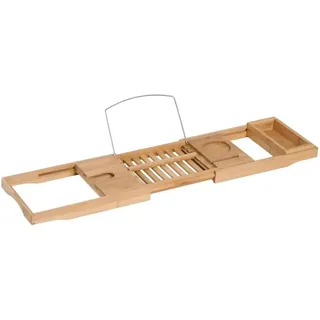 HOMCOM Badewannenablage Badewannentablett Bambus Natur 70-105 x 21,8 x 5 cm