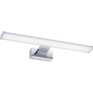 JUST LIGHT Spiegelleuchte "MATTIS", grau (chromfarben), 1, H: 4cm, 1 Stk., Leuchten, Spiegelleuchte