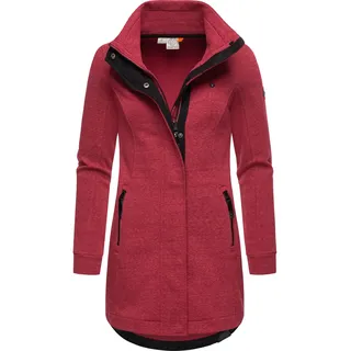 Kurzjacke RAGWEAR "Sweatjacke Letrice", Damen, Gr. XL, rot (raspberry24), Obermaterial: 65% Baumwolle CO. 35% Polyester PES.  Futter: 65% Baumwolle CO. 35% Polyester PES., tailliert ca. Mitte Oberschenkel, hoch geschlossener Ausschnitt, Ärmel ohne Ärmelschlitz normaler Saum, Jacken Kurzjacke, Sportliche Zip-Jacke mit hohem Kragen