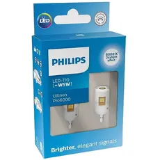 Philips W5W LED T10 12V Ultinon Pro6000 SI 6000K Bulb Style White Innenraumbeleuchtung