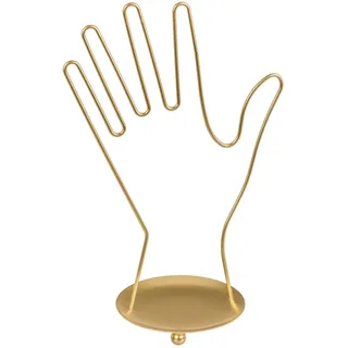 mtb more energy Deko Schmuckständer ''Jewel Hand'' - Goldener Schmuckhalter aus Metall mit Ring-Ablage - Höhe 27cm - Aufbewahrung für Ringe Ohrringe Ketten Armreif Armband Uhren