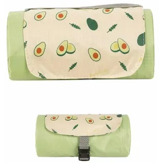 Cosiesnest Picknickdecke klein mit Avocado Design, 100x150 cm, wasserdichte & Ultraleichte Outdoor-Decke​ mit 4 Heringen Faltbare Stranddecke​ für Picknick, Camping, Strand