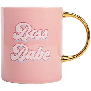 Paris Hilton – Boss Babe Tasse 450ml – Stilvoller Kaffeebecher mit Spruch, 134x105mm, Ideal für Büro und Zuhause, Handwäsche, Pink