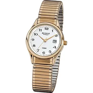 REGENT Damen-Uhr Analog Quarz Metall Zugarmband gold klein (ca. 29mm) | Gr.: onesize