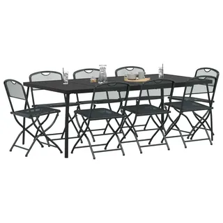 vidaXL Gartenmöbel Set 9 stk. Anthrazit Eisen und Stahl - Grau