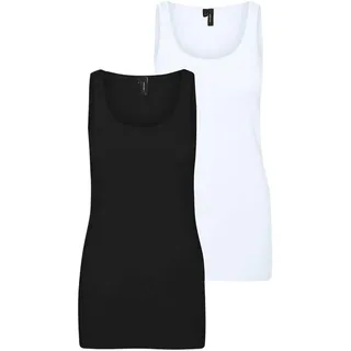 Vero Moda VMMAXI My Soft Long Tanktop Schwarz/Weiß XXL