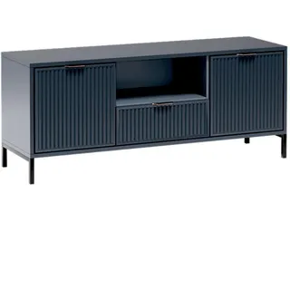 Beautysofa Lowboard Linna mit zwei Türen dunkelblau 135 cm , Dunkelblau , Metall , 135x56x40 cm , Wohnzimmer, TV Möbel, Lowboards, Lowboards stehend