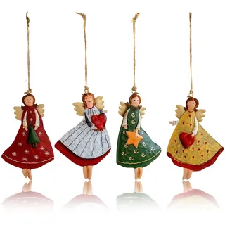 4 Pcs Weihnachtsengel,Weihnachten Engel Anhänger Weihnachtsbaum Engel Deko Klein Angel Baumschmuck Kleine Angels Christbaumschmuck Christmas Angel Weihnachtsanhänger für Weihnachtsengel Weihnachtsdeko
